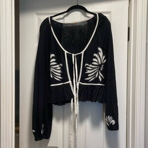 Free People Tie Peplum Sweater